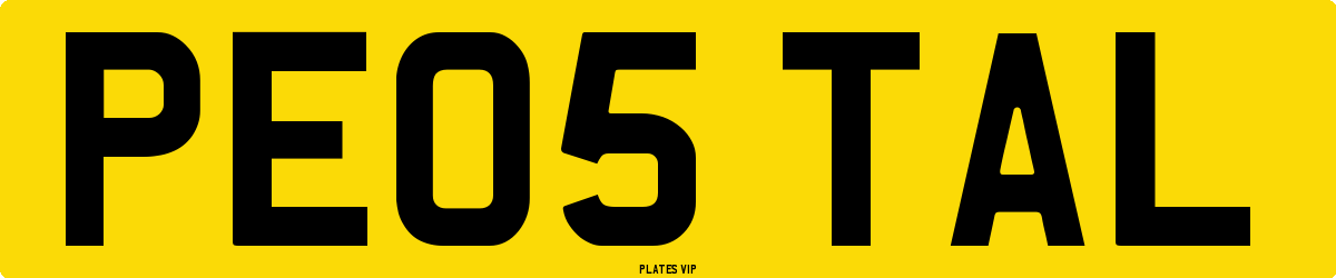 PE05 TAL Number Plate