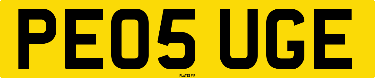 PE05 UGE Number Plate