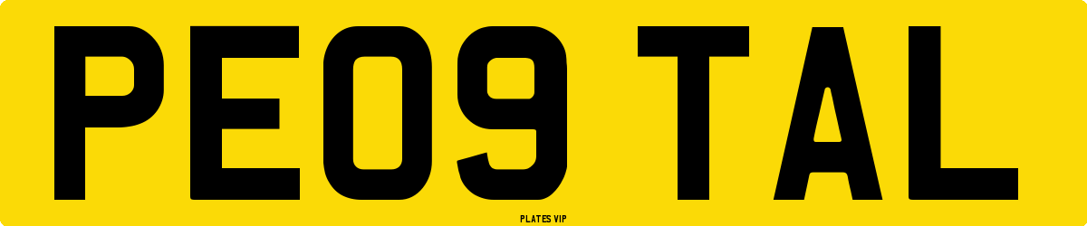 PE09 TAL Number Plate