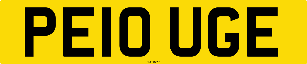 PE10 UGE Number Plate