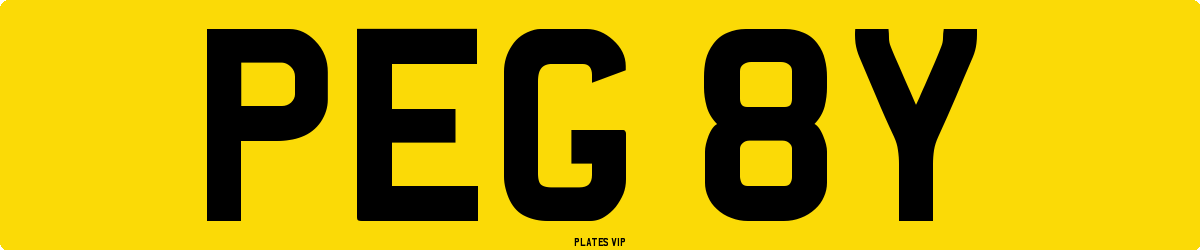 PEG 8Y Number Plate