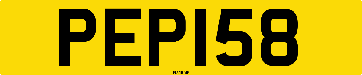 PEP158 Number Plate