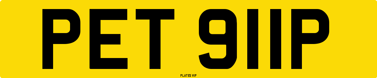 PET 911P Number Plate