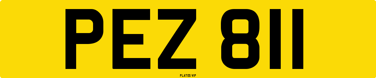 PEZ 811 Number Plate