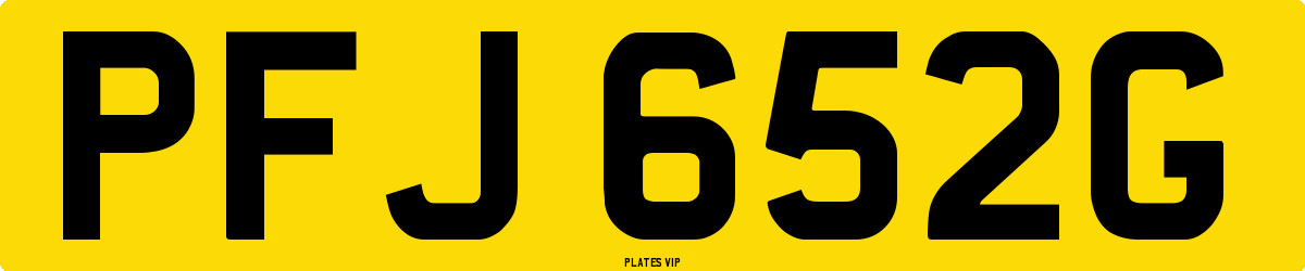 PFJ 652G Number Plate