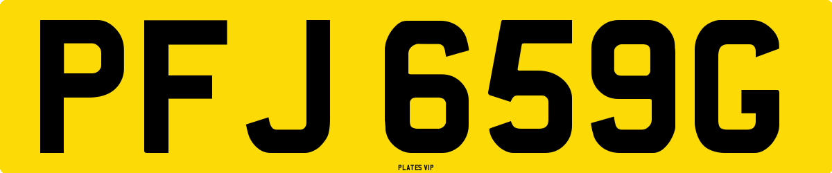 PFJ 659G Number Plate