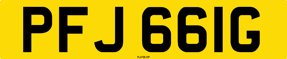 PFJ 661G Number Plate