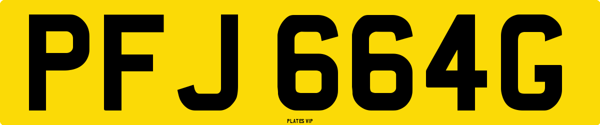 PFJ 664G Number Plate