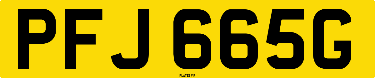 PFJ 665G Number Plate