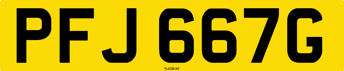 PFJ 667G Number Plate
