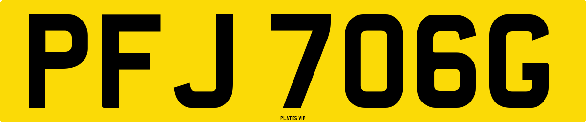 PFJ 706G Number Plate