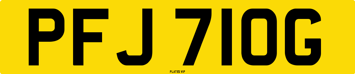 PFJ 710G Number Plate