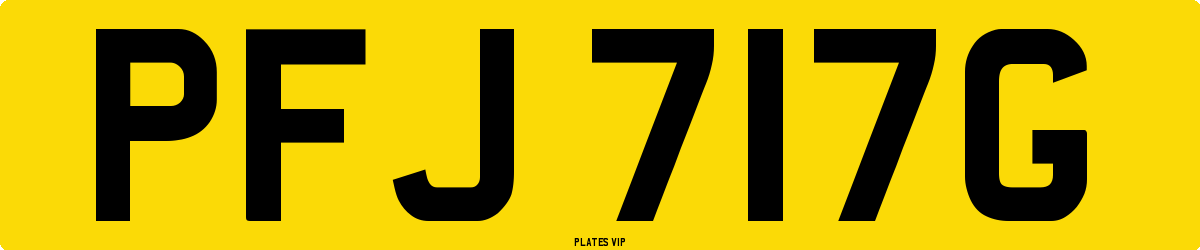 PFJ 717G Number Plate