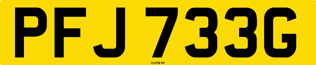 PFJ 733G Number Plate