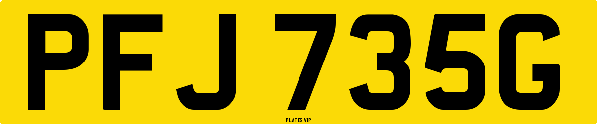 PFJ 735G Number Plate