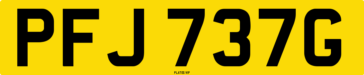 PFJ 737G Number Plate