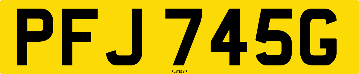 PFJ 745G Number Plate