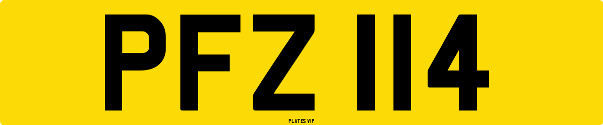 PFZ 114 Number Plate