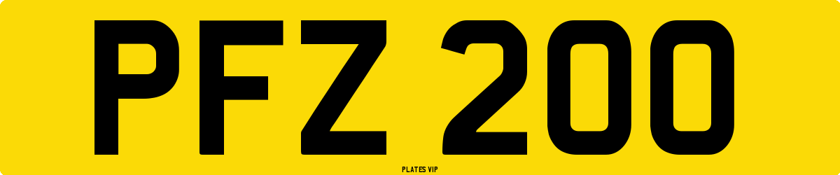 PFZ 200 Number Plate