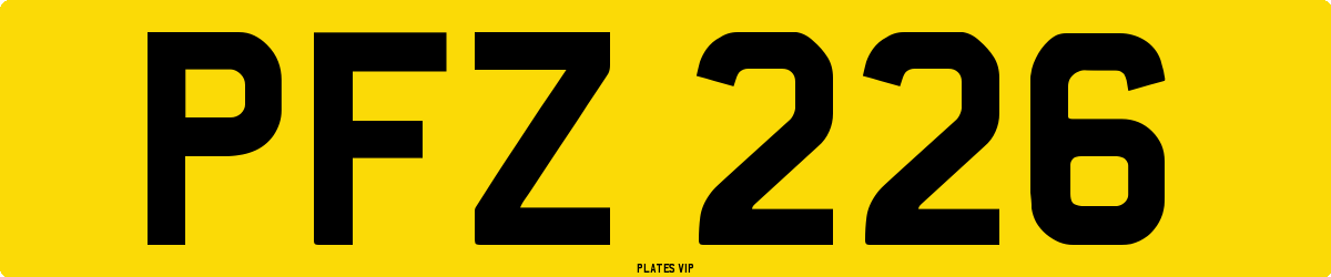 PFZ 226 Number Plate