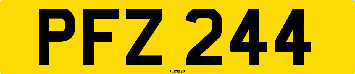 PFZ 244 Number Plate