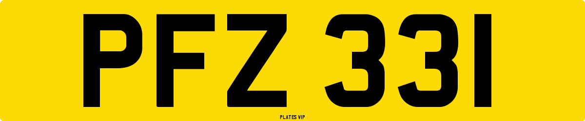 PFZ 331 Number Plate