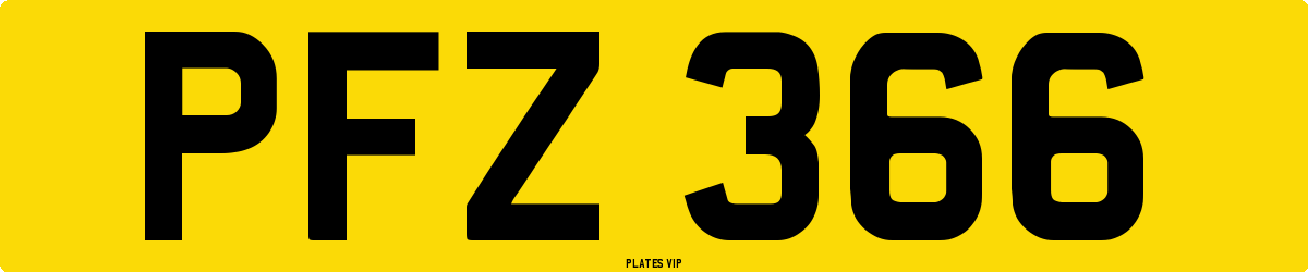 PFZ 366 Number Plate