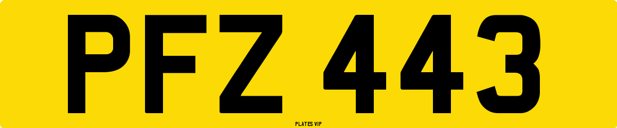 PFZ 443 Number Plate
