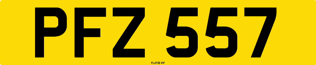 PFZ 557 Number Plate