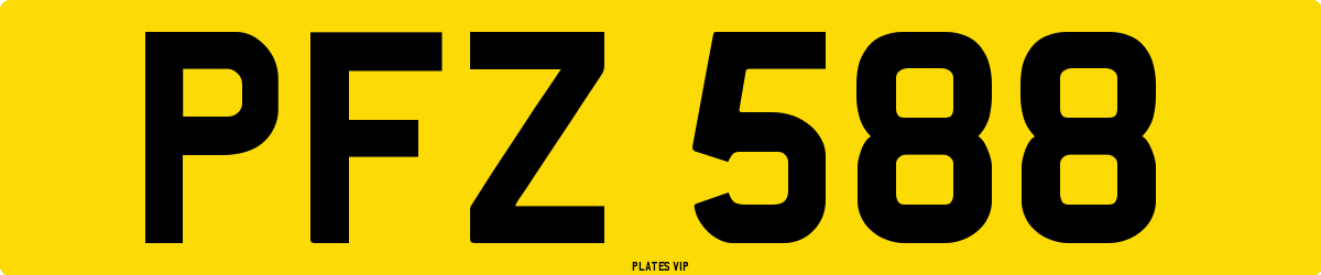 PFZ 588 Number Plate