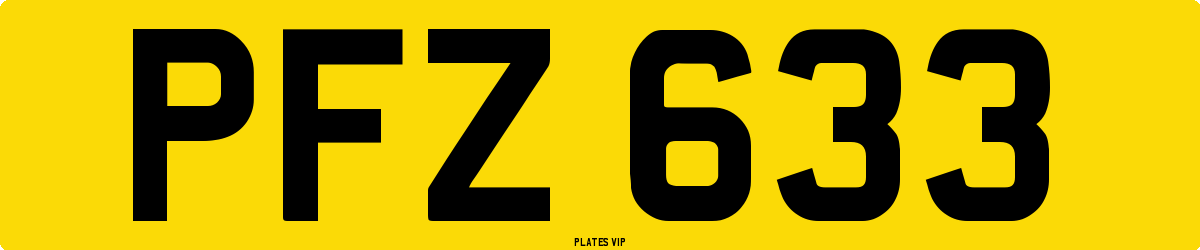 PFZ 633 Number Plate