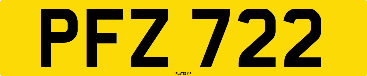 PFZ 722 Number Plate