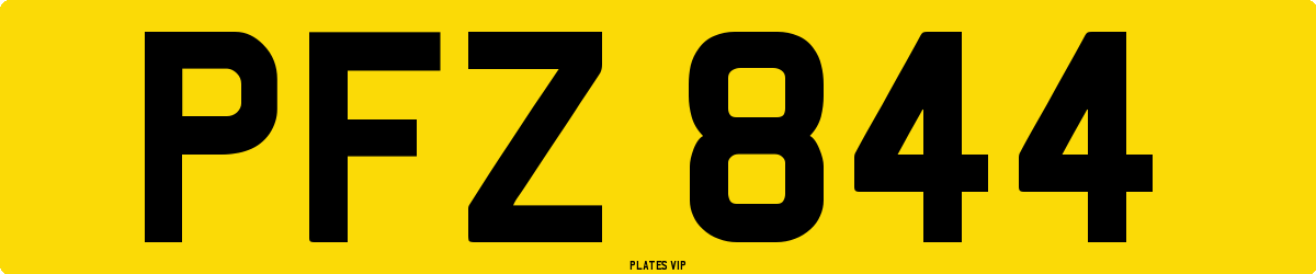PFZ 844 Number Plate