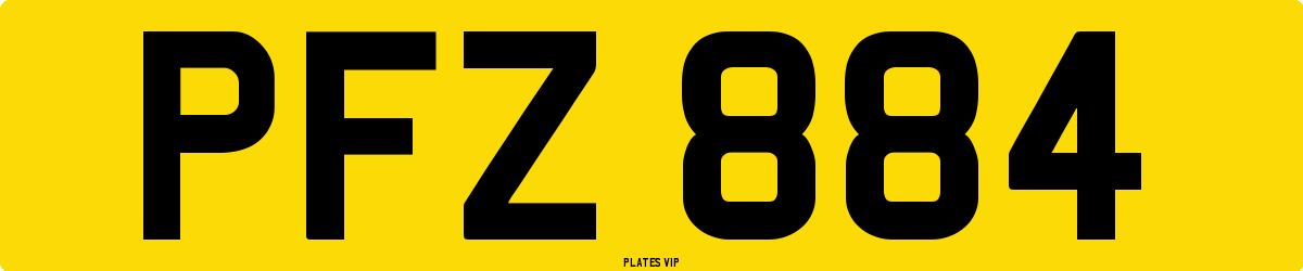 PFZ 884 Number Plate