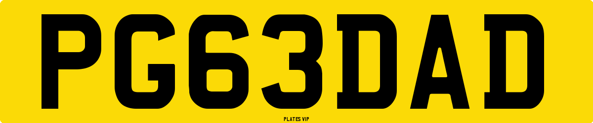 PG 63 DAD Number Plate