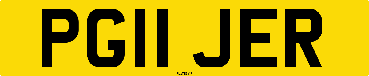 PG11 JER Number Plate