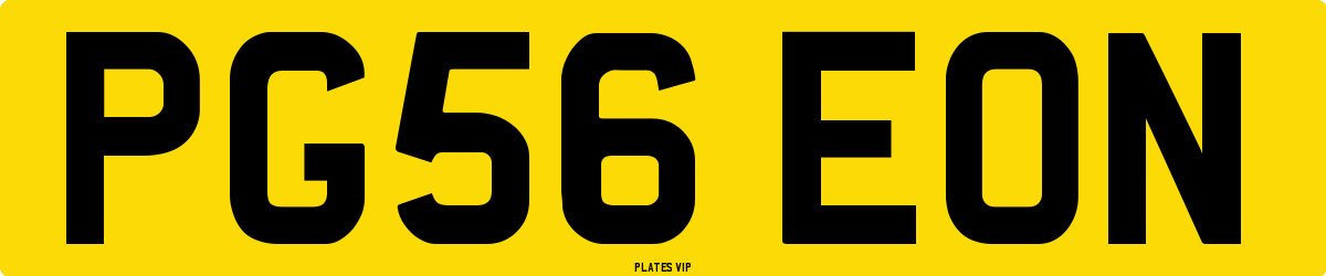 PG56 EON Number Plate