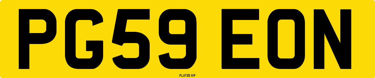 PG59 EON Number Plate