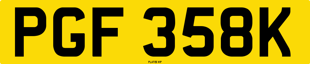 PGF 358K Number Plate