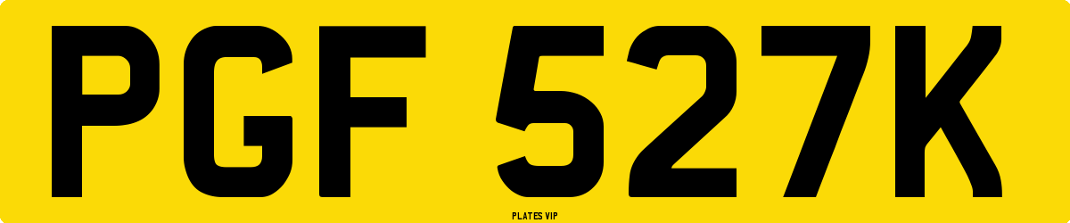 PGF 527K Number Plate