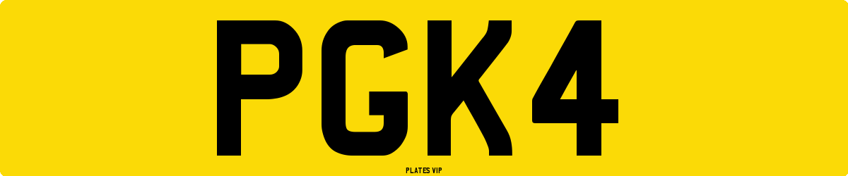 PGK4 Number Plate