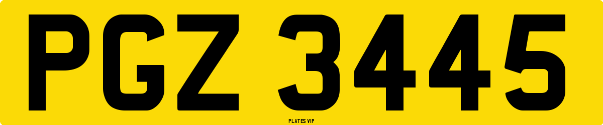 PGZ 3445 Number Plate