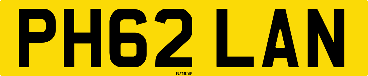 PH62 LAN Number Plate