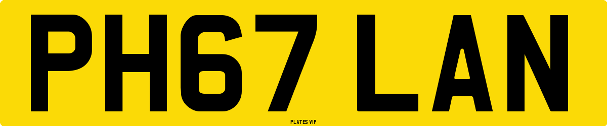 PH67 LAN Number Plate