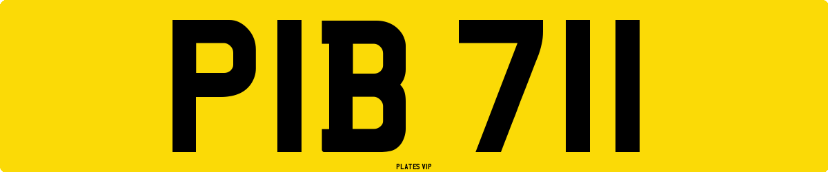 PIB 711 Number Plate