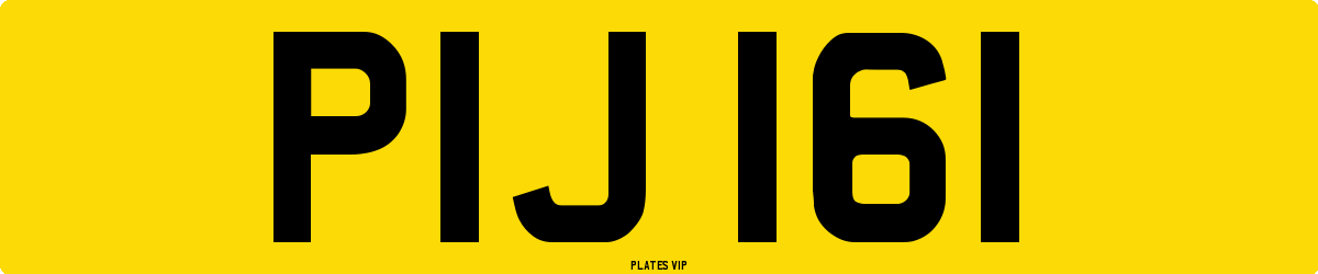 PIJ 161 Number Plate