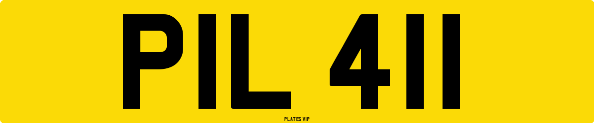 PIL 411 Number Plate