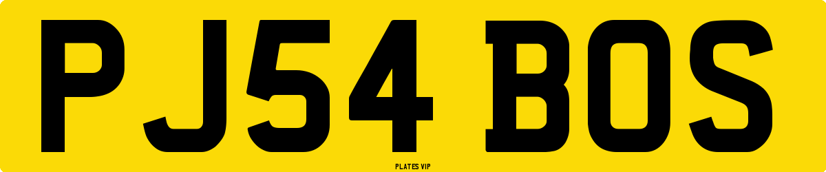 PJ54 BOS Number Plate