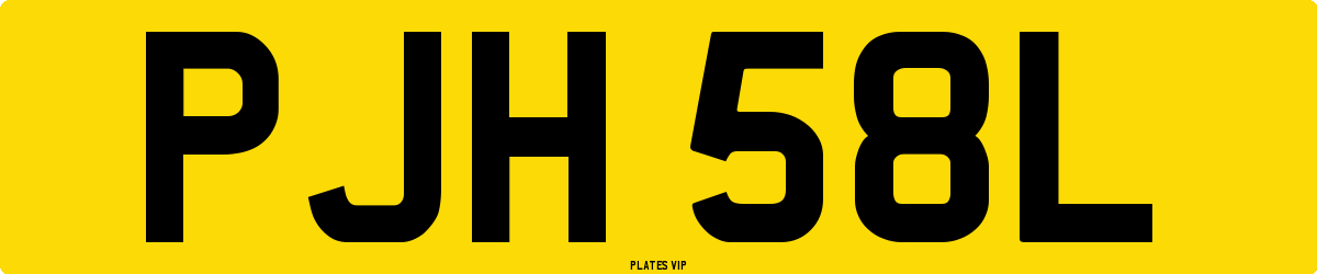 PJH 58L Number Plate