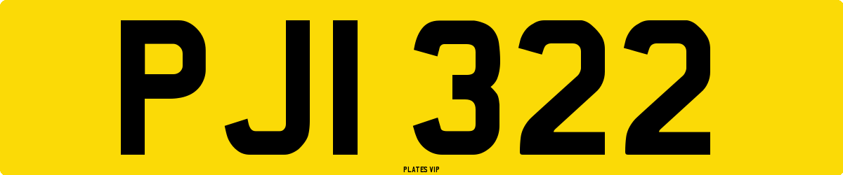 PJI 322 Number Plate